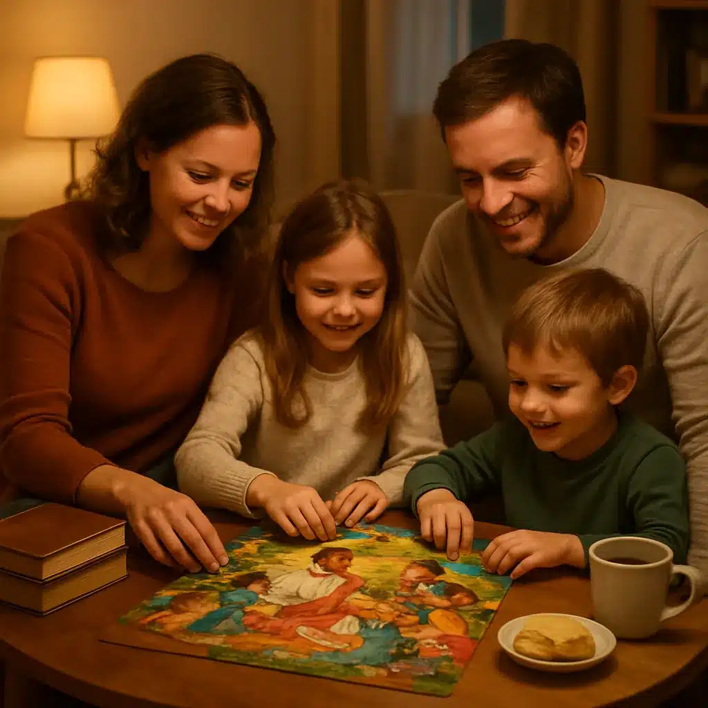 Calm Family Evening: Simple Bible Story Puzzle Activities