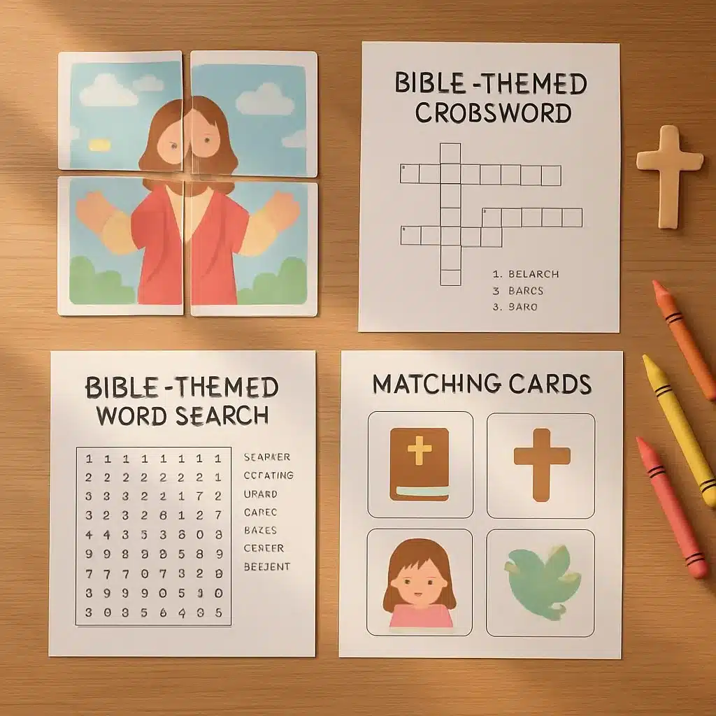 Printable Kids’ Bible Puzzle Pack (Ages 4–10)