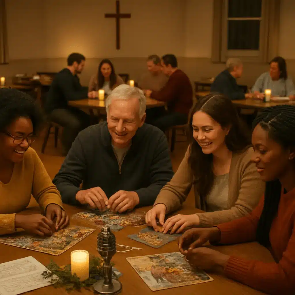 How to Host a Calm, Faith-Inspired Church Puzzle Night: Bible Story Stations and Radio-Themed Word Games